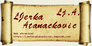 LJerka Atanacković vizit kartica
